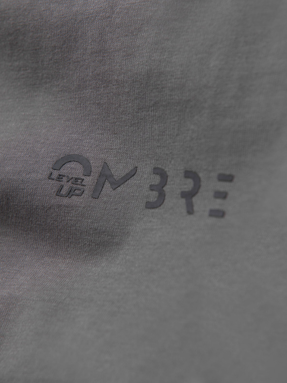 Ombre Clothing Muška pamučna majica s dugim rukavima, rubovima i printom na prsima Ombre Clothing