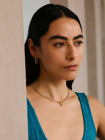 Rosefield Rosefield ogrlica zlatne boje Oval JNOLG-J543