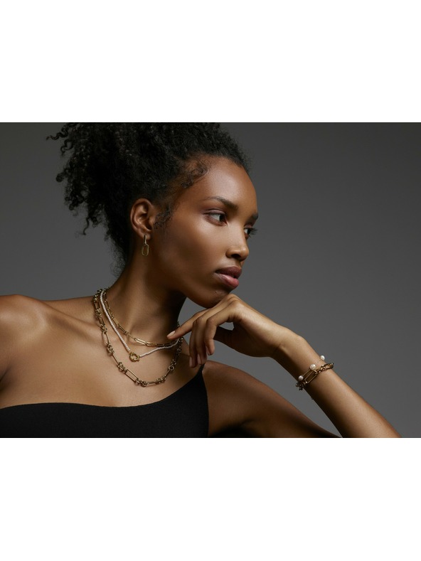 Rosefield Rosefield ogrlica zlatne boje Oval JNOLG-J543