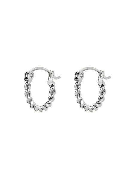 Rosefield Rosefield naušnice srebrne boje Twisted Hoops JETHS-J578
