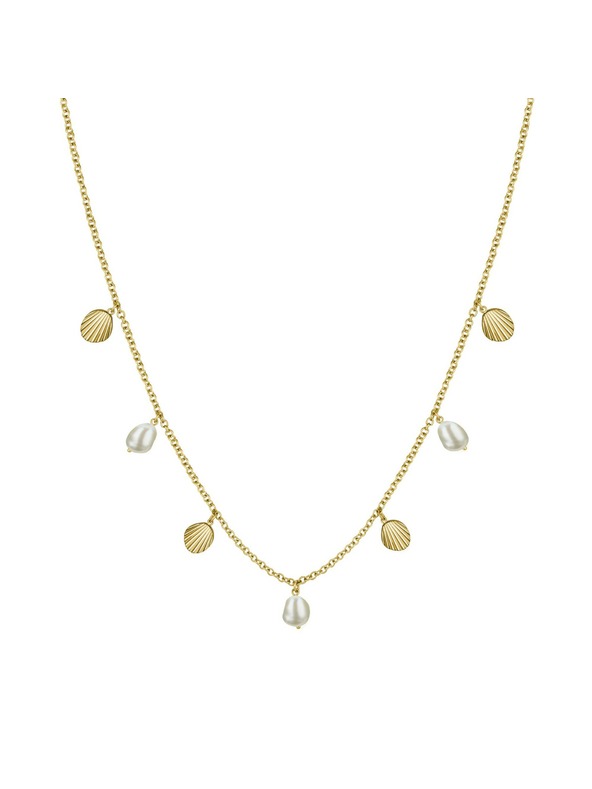 Rosefield Ženski pozlaćeni ogrlica Rosefield Multi Shell and Pearl Charms