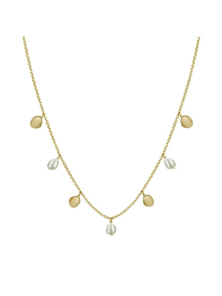 Rosefield Ženski pozlaćeni ogrlica Rosefield Multi Shell and Pearl Charms