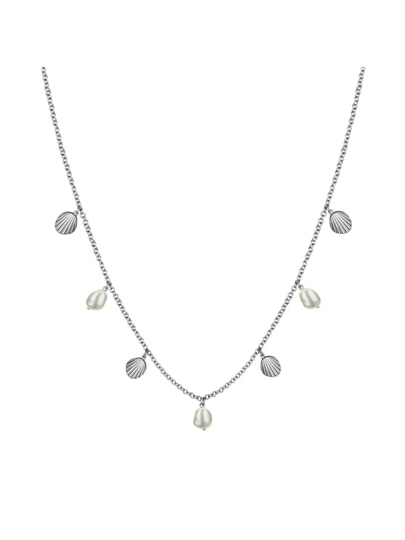Rosefield Ženski čelični ogrlica Rosefield Multi Shell and Pearl Charms