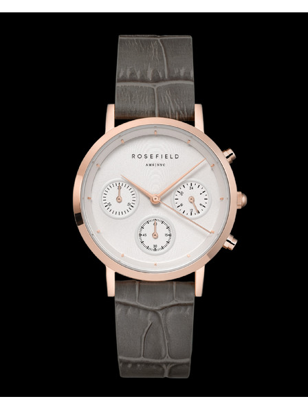 Rosefield Rosefield satovi NCGRG-N95 The Gabby White Sunray Croco Grey Rose Gold