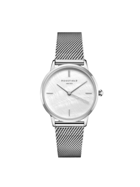 Rosefield Ženski sat Rosefield Pearl Edit Mesh Silver RMSMS-R08