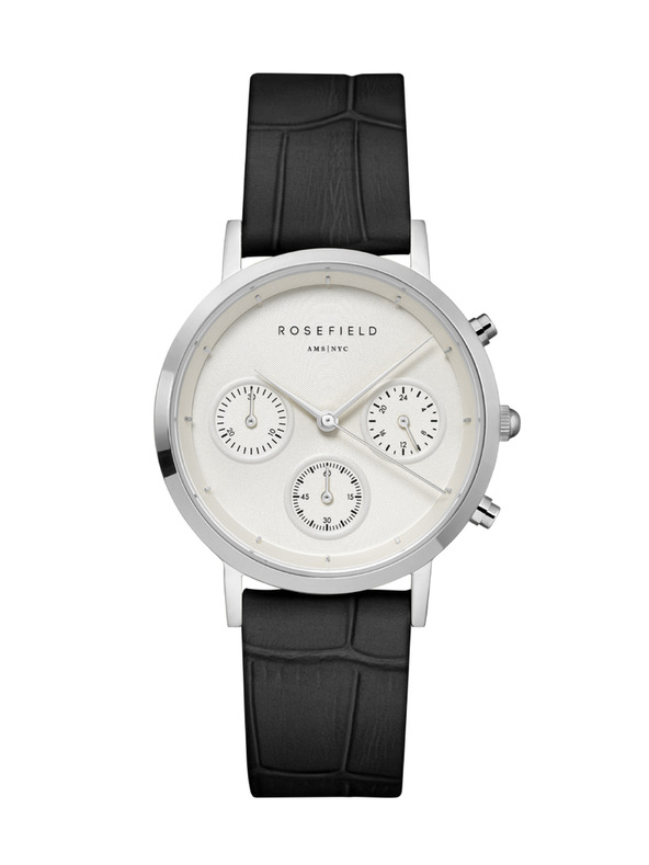 Rosefield Rosefield sat NCBS-N94 The Gabby White Sunray Croco Black Silver