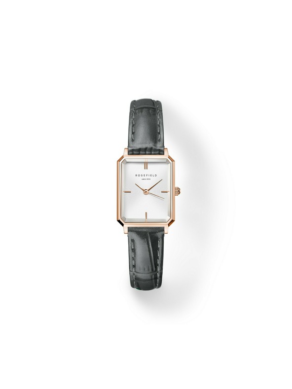 Rosefield Ženske satovi Rosefield Octagon XS Grey Leather OWGLR-O87