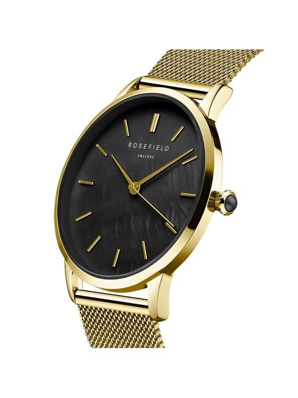 Rosefield Ženske ručne Rosefield Pearl Edit Mesh Black Gold RBGMG-R07