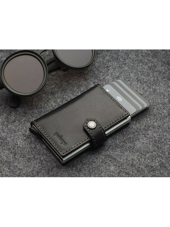 Pularys Muški koženi novčanik Pularys Easy Wallet crni