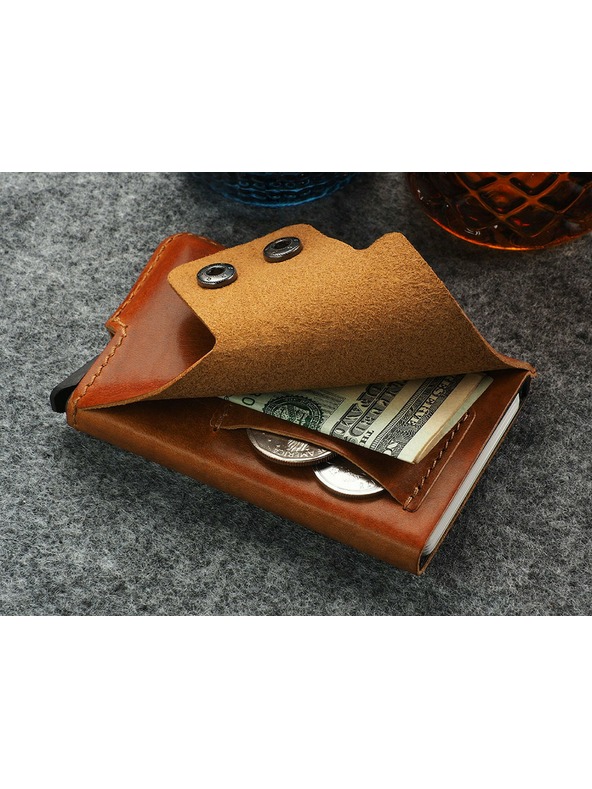 Pularys Muška kožneni novčanik Pularys Funky svijetlo smeđi