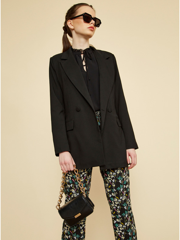 ZOOT.lab Crne ženske hlače na cvjetić ZOOT.lab Rosalyn