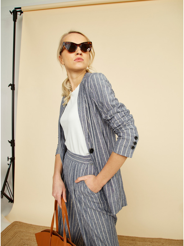 ZOOT.lab Sivo-plava ženska prugasta jakna ZOOT.lab Ursala