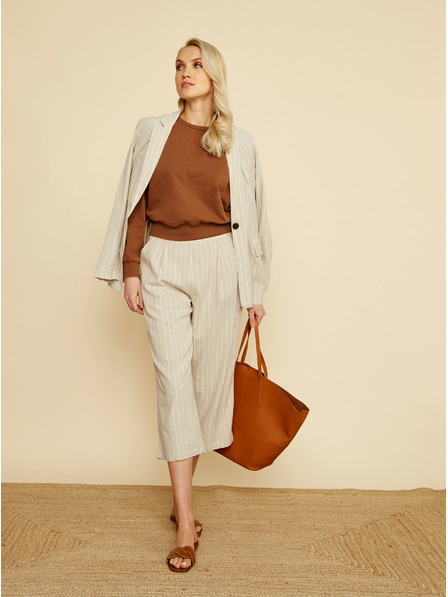 ZOOT.lab Bež prugaste kilo hlače ZOOT.lab Anika