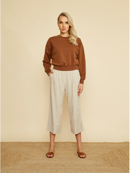 ZOOT.lab Bež prugaste kilo hlače ZOOT.lab Anika