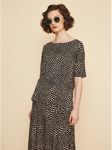 ZOOT.lab Bež-crna ženska majica s uzorkom ZOOT.lab Normandie