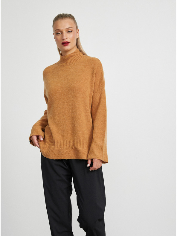 ZOOT.lab Smeđi ženski široki džemper s primjesom vune METROOPOLIS by ZOOT.lab Belen