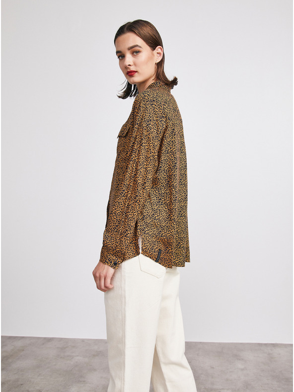 ZOOT.lab Crno-smeđa ženska široka košulja s uzorkom METROOPOLIS by ZOOT.lab Ingrid