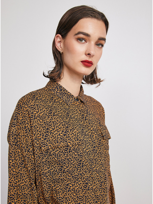 ZOOT.lab Crno-smeđa ženska široka košulja s uzorkom METROOPOLIS by ZOOT.lab Ingrid