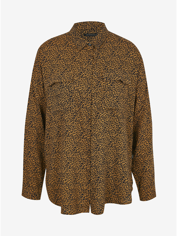 ZOOT.lab Crno-smeđa ženska široka košulja s uzorkom METROOPOLIS by ZOOT.lab Ingrid