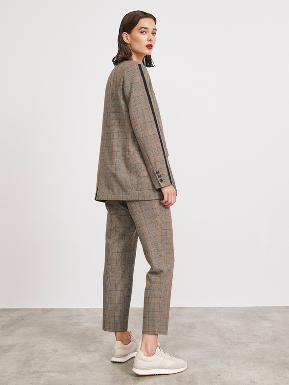 ZOOT.lab Svijetlosmeđa ženska jakna na kockice METROOPOLIS by ZOOT.lab Blanche