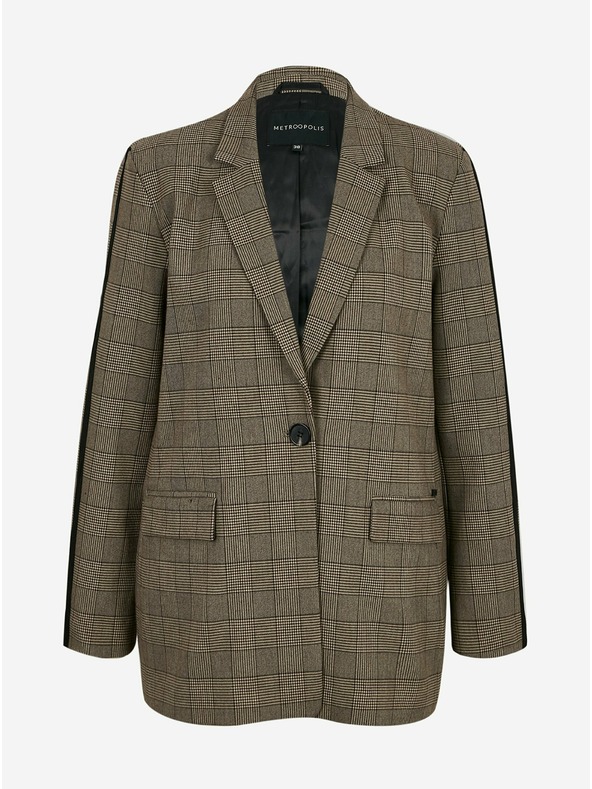 ZOOT.lab Svijetlosmeđa ženska jakna na kockice METROOPOLIS by ZOOT.lab Blanche