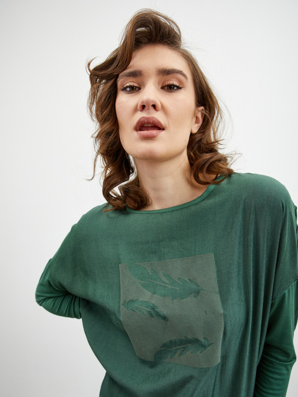 ZOOT.lab Zelena ženska majica s printom ZOOT.lab Rozy