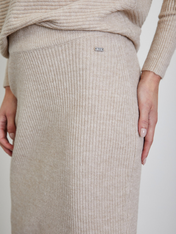 ZOOT.lab Bež pletena plašt midi suknja ZOOT.lab