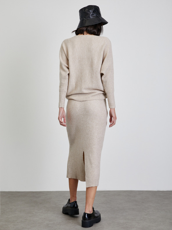 ZOOT.lab Bež pletena plašt midi suknja ZOOT.lab