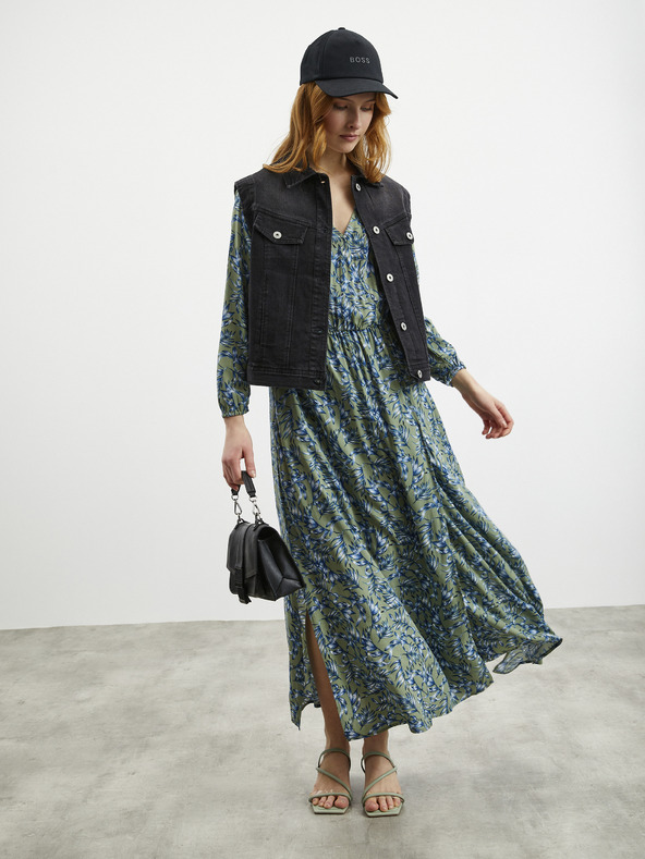 ZOOT.lab Plavo-zelena ženska duga haljina s uzorkom ZOOT.lab Eliane