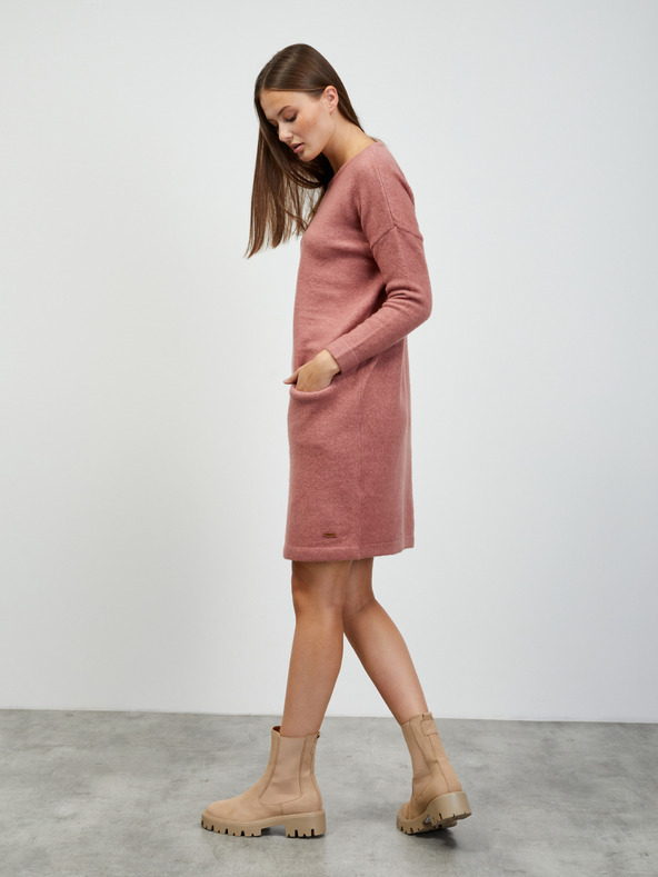 ZOOT.lab Stara roza džemper haljina s primjesom vune ZOOT.lab Dania