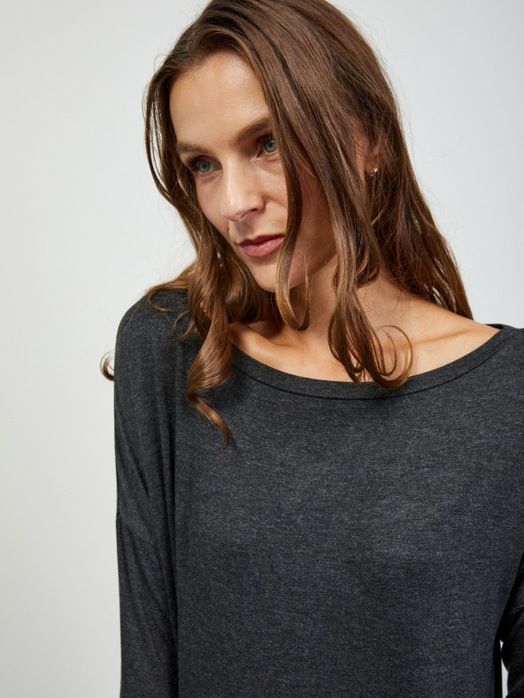 ZOOT.lab Tamno siva ženska tigrasta osnovna majica dugih rukava ZOOT.lab Leticia