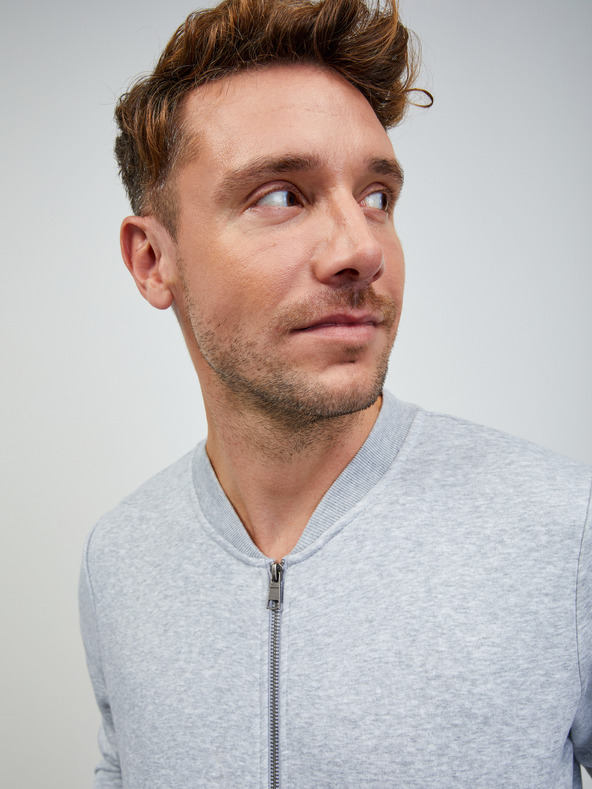 ZOOT.lab Svijetlo siva muška ZOOT.lab osnovna majica s patentnim zatvaračem marke Keanu