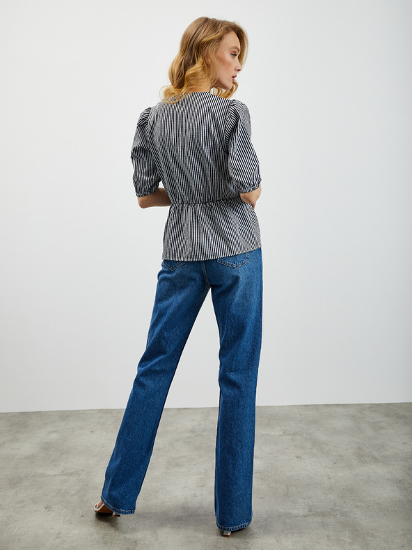 ZOOT.lab Crna ženska bluza na pruge ZOOT.lab Oline