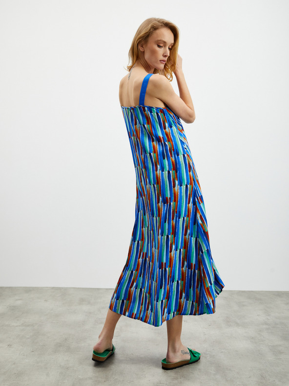 ZOOT.lab Plava ženska midi haljina s uzorkom ZOOT.lab Mari