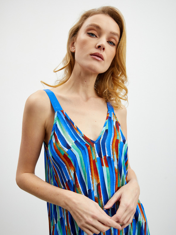 ZOOT.lab Plava ženska midi haljina s uzorkom ZOOT.lab Mari