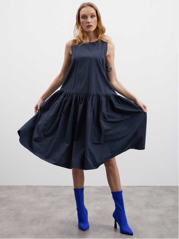 ZOOT.lab Tamno siva ženska haljina s volanom ZOOT.lab Urbana