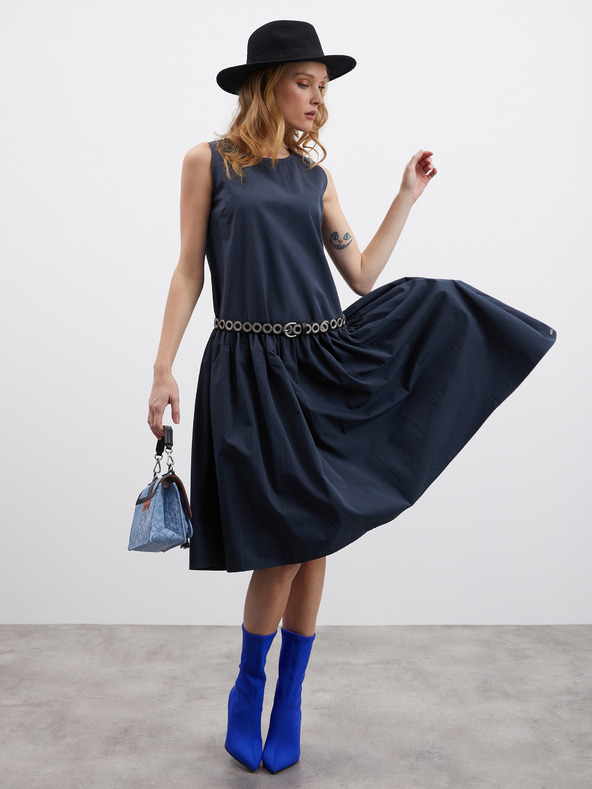 ZOOT.lab Tamno siva ženska haljina s volanom ZOOT.lab Urbana