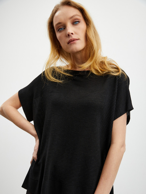 ZOOT.lab Crni ženski džemper prsluk sa dodatkom lana ZOOT.lab Danae