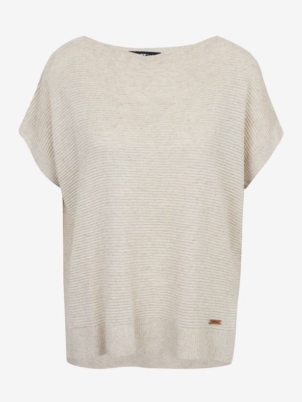 ZOOT.lab Bež ženski džemper prsluk s dodatkom lana ZOOT.lab Danae