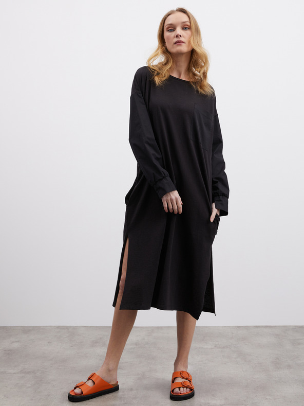 ZOOT.lab Crna ženska haljina s prorezima ZOOT.lab Fjola