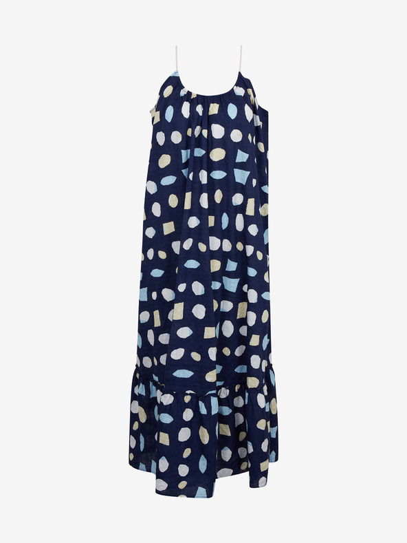 ZOOT.lab Tamnoplava ženska maxi haljina s uzorkom i volanom ZOOT.lab Grete