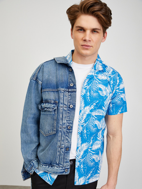 ZOOT.lab ZOOT.lab Darrel plava muška košulja kratkih rukava s uzorkom