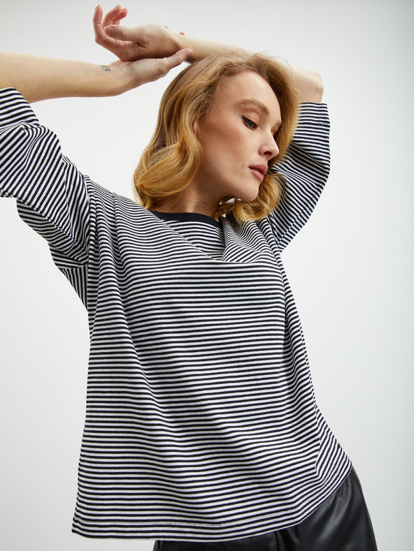 ZOOT.lab Crna ženska majica na pruge ZOOT.lab Dolly
