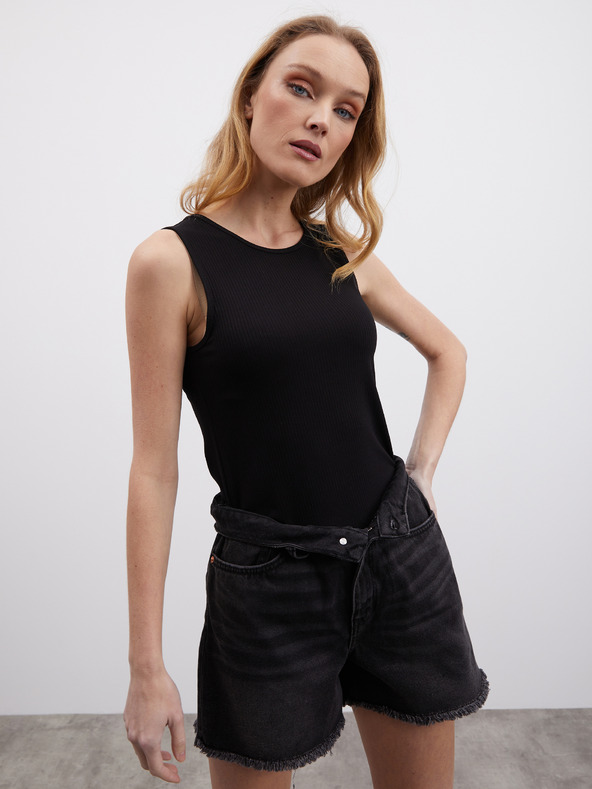 ZOOT.lab Crna ženska rebrasta majica bez rukava ZOOT.lab Reza