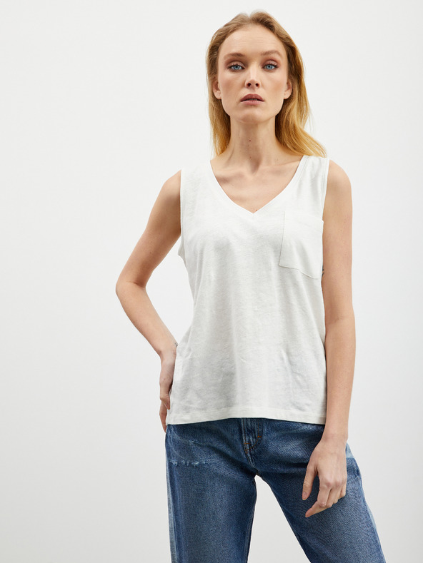 ZOOT.lab Bijela ženska lanena majica bez rukava ZOOT.lab Josi