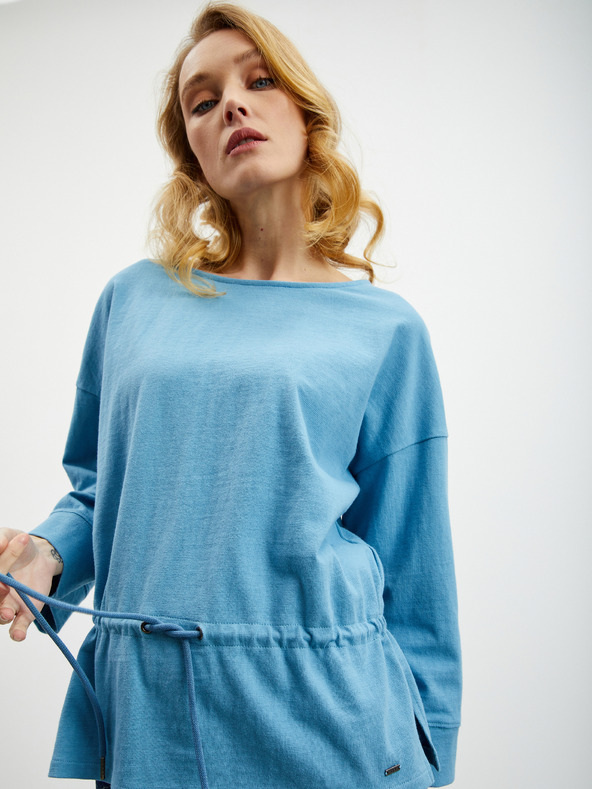 ZOOT.lab Svijetloplava ženska oversize majica s uzicom u struku ZOOT.lab Sash