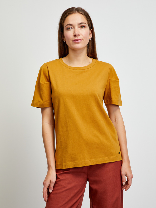 ZOOT.lab Basic majica kratkih rukava u boji senfa METROOPOLIS by ZOOT.lab Leora