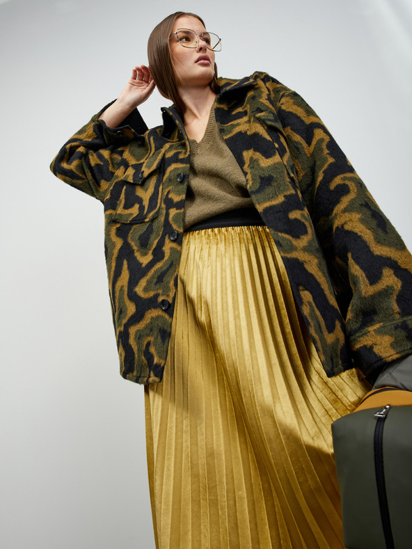 ZOOT.lab Plisirana midi suknja zlatne boje i baršunaste obrade ZOOT.lab Nova