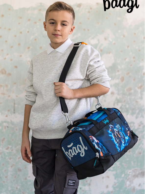 BAAGL  Plava Dječja sportska torba Motorbike Baagl