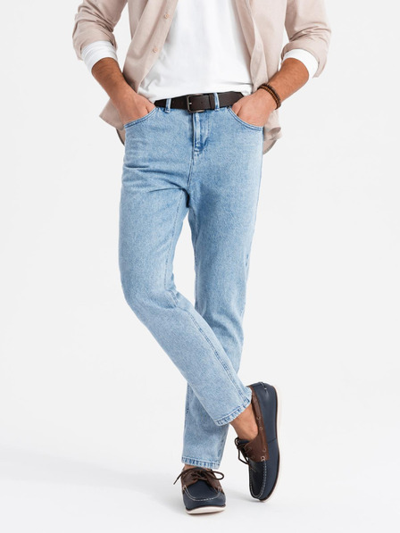 Ombre Clothing Muške klasične isprane traperice REGULAR FIT plava Ombre odjeća
